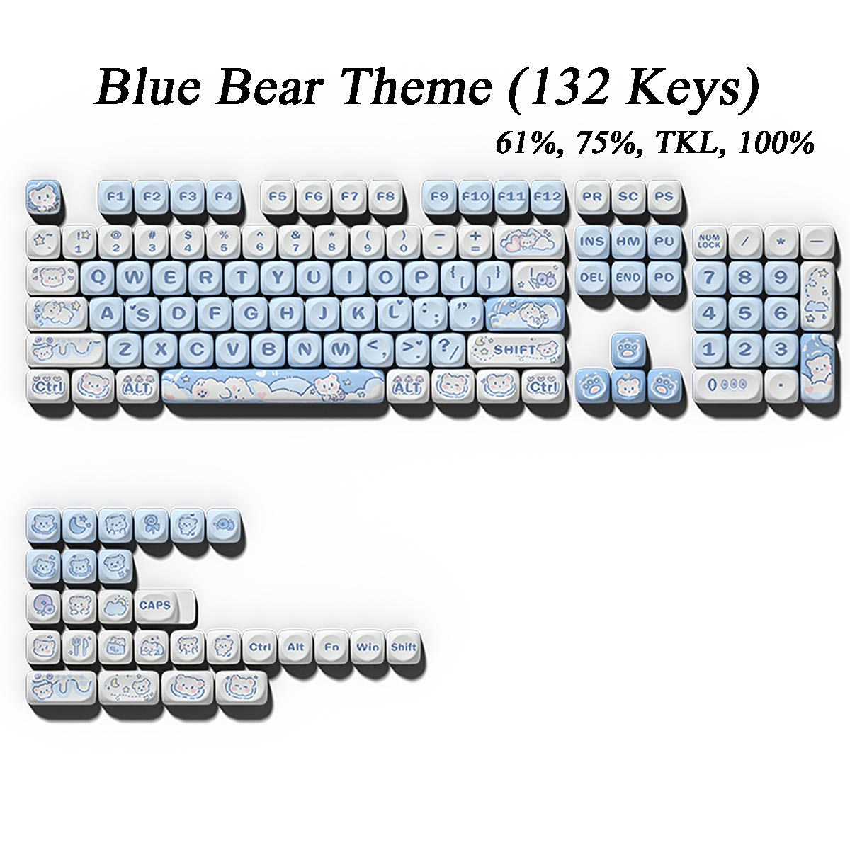 NEOKEY Cute Keycaps for Girls - MOA Profile, Gift for Gamer Girlfriend, for 61-108 Key Layout,ANSI Layouts