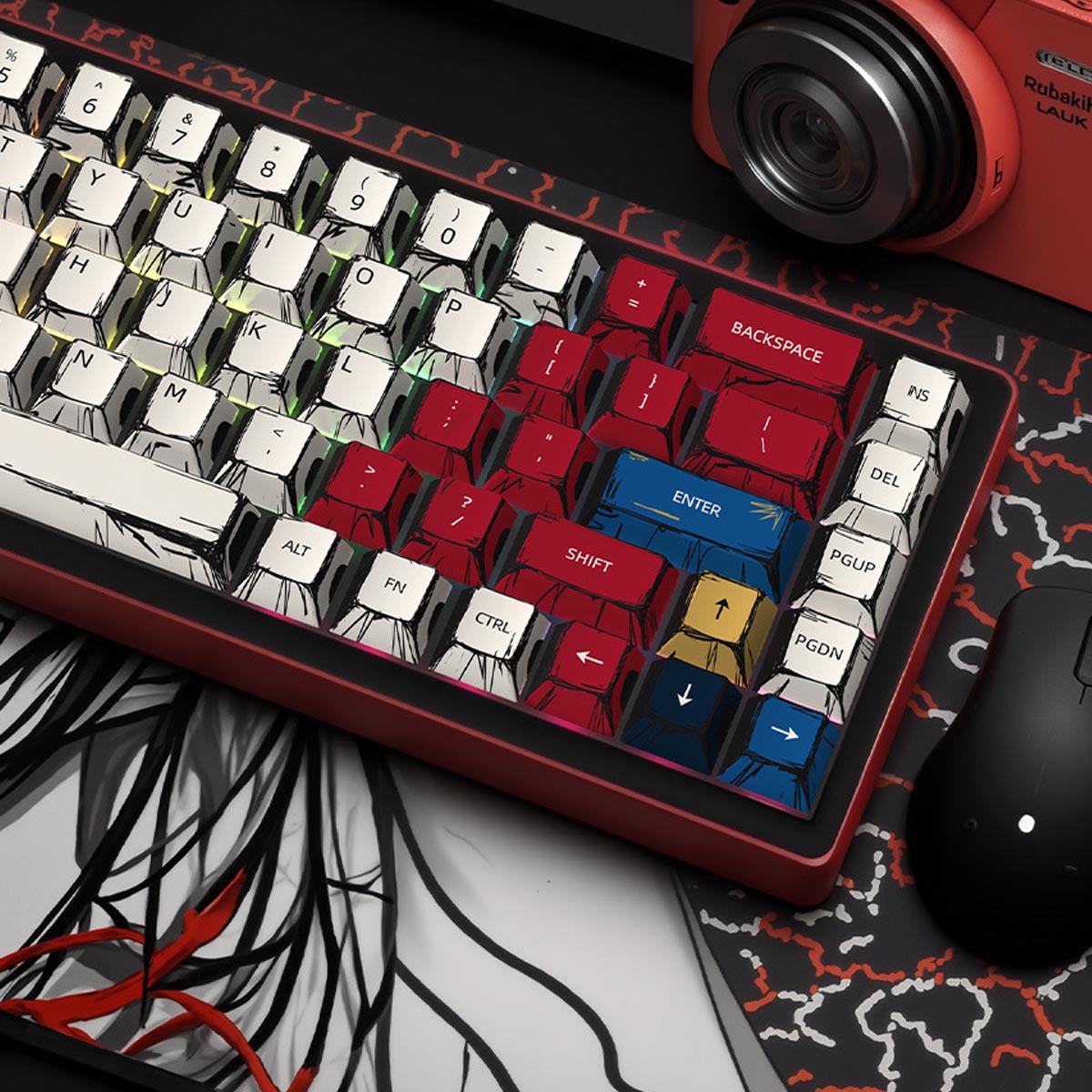 NEOKEY Anime Themed PBT Keycaps Set - 135 Keys, OEM Profile Mechanical Keyboard 60% 75% 100%,ANSI Layout