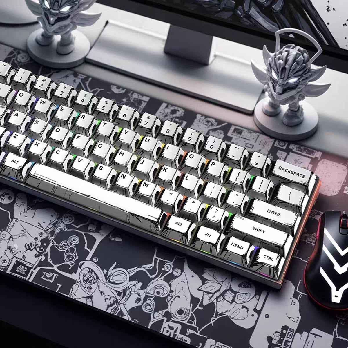 NEOKEY Anime Themed PBT Keycaps Set - 135 Keys, OEM Profile Mechanical Keyboard 60% 75% 100%,ANSI Layout