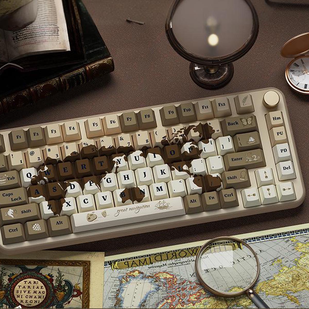 NEOKEY Old World Exploration PBT Keycap Set - 5-Side Dye-Sub, OEM Profile (US/UK-Intl Legends